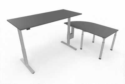 Ergonomischer Winkelschreibtisch VXY5 263 x 160 cm Grafit